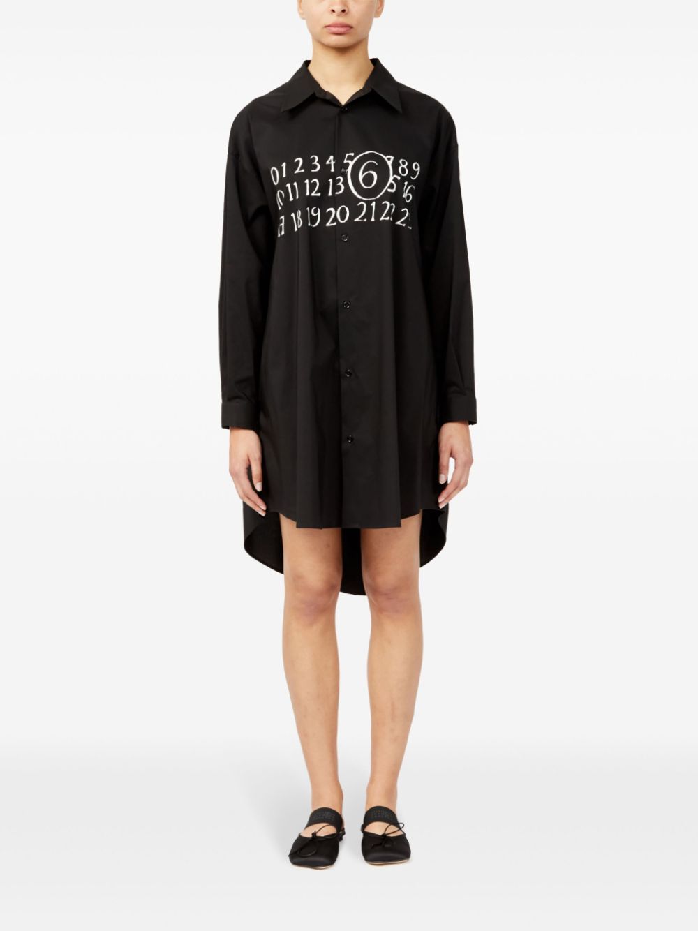 MM6 Maison Margiela Blousejurk met patroon - Zwart