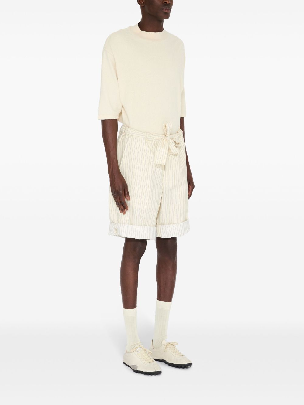 Maison Margiela Gestreepte shorts Beige