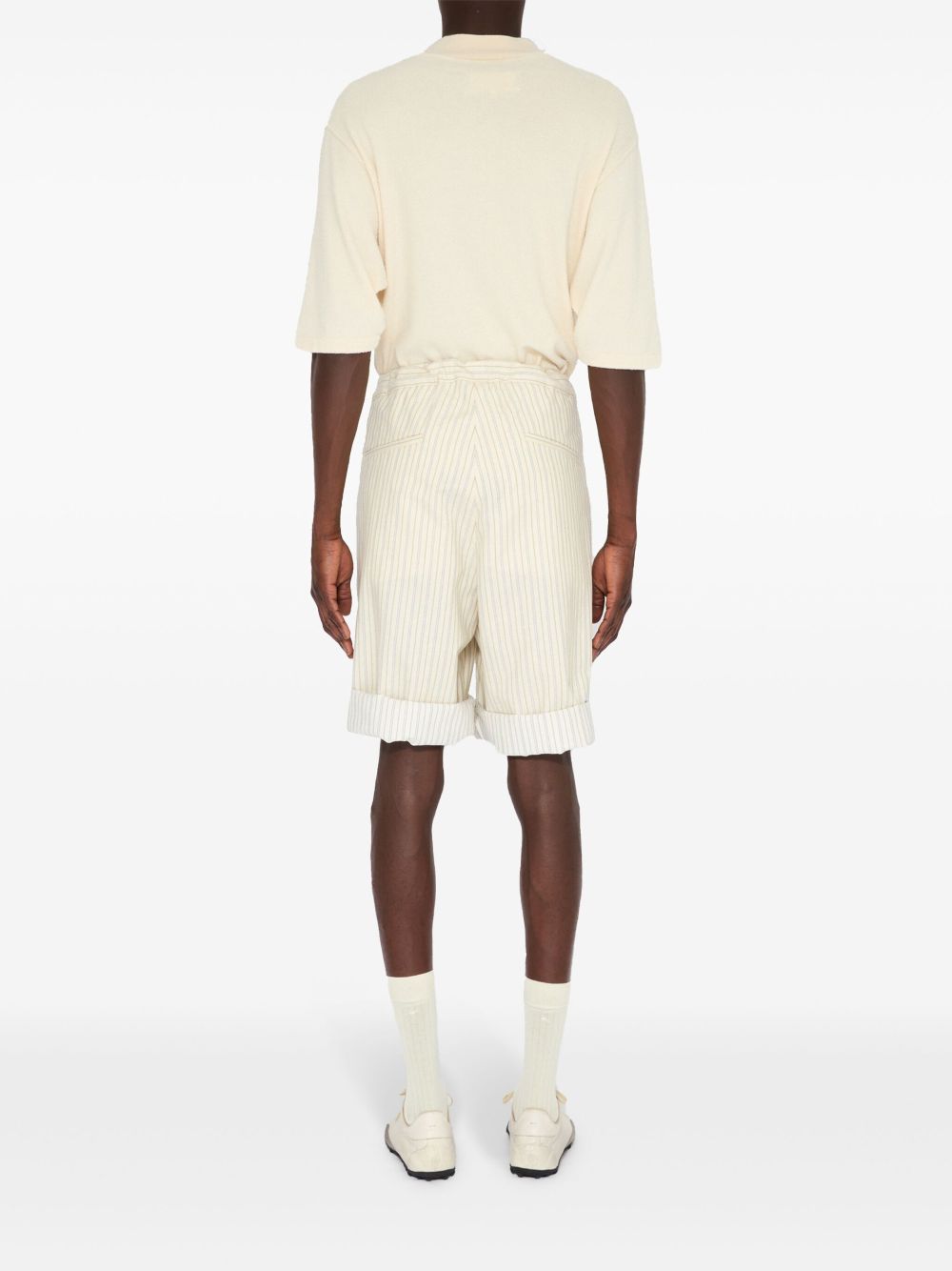 Maison Margiela Gestreepte shorts Beige