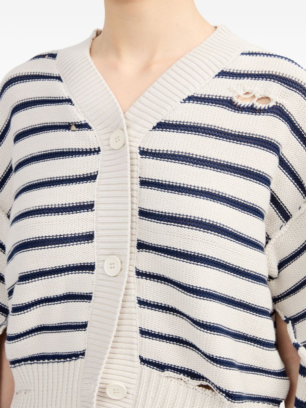 MM6 Maison Margiela striped cotton knit cardigan Women