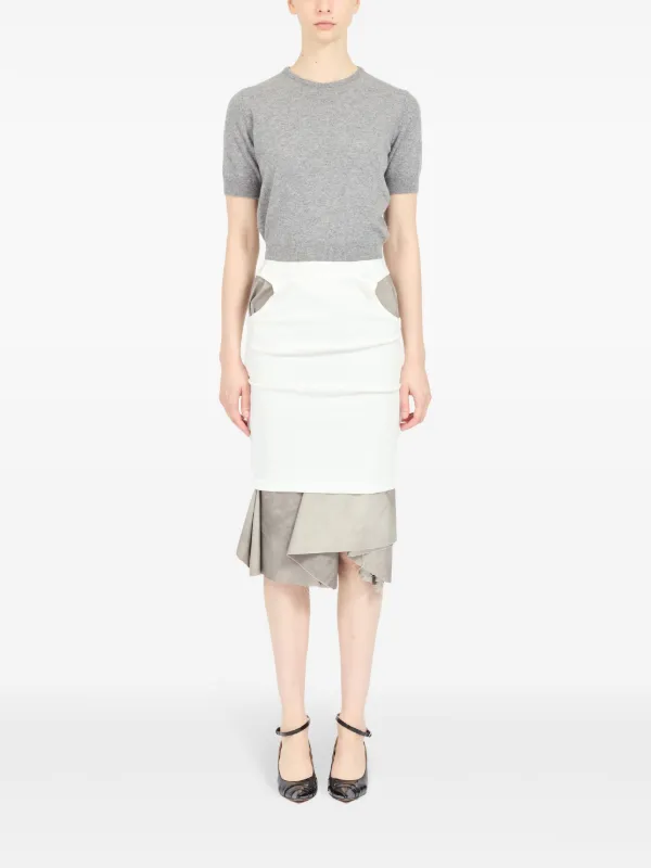 Maison margiela ストライプ　レイヤード スカート Maison Margiela レイヤード スカート | ホワイト | FARFETCH JP