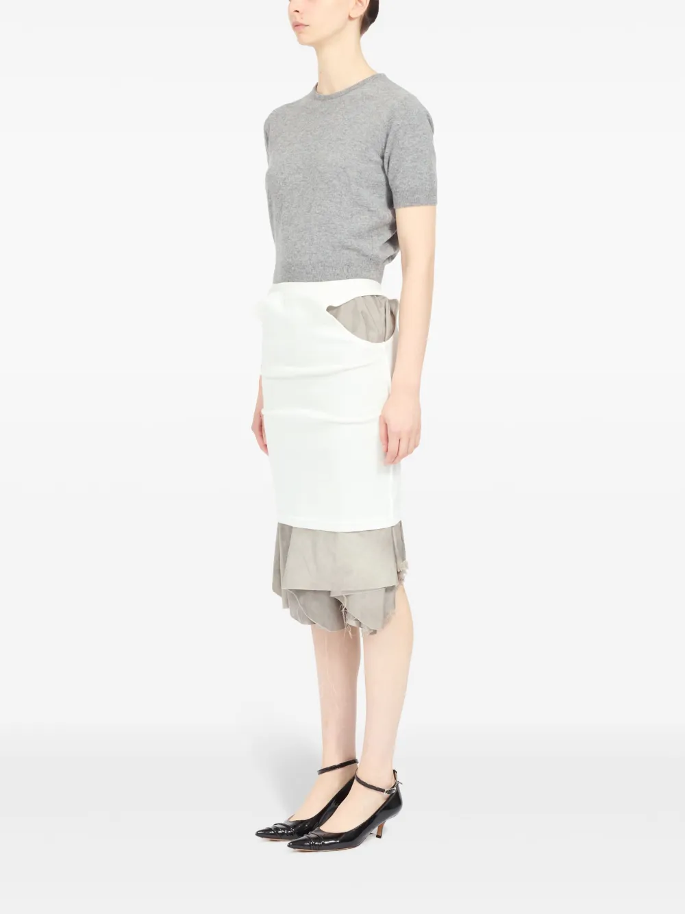 Maison Margiela レイヤード スカート | ホワイト | FARFETCH JP