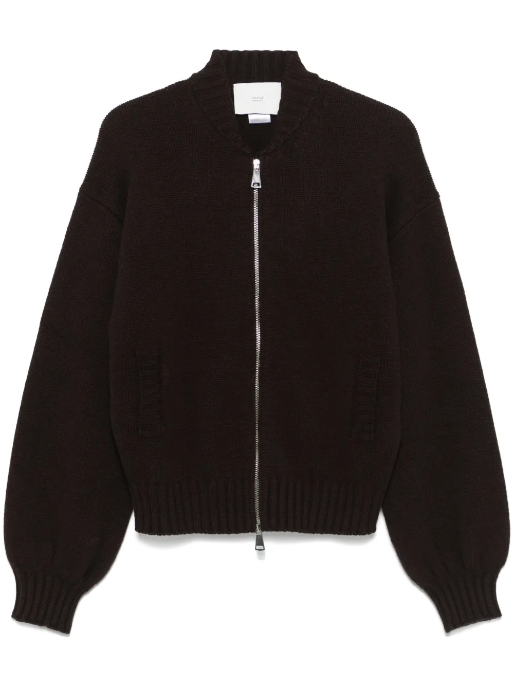 zip-up cardigan