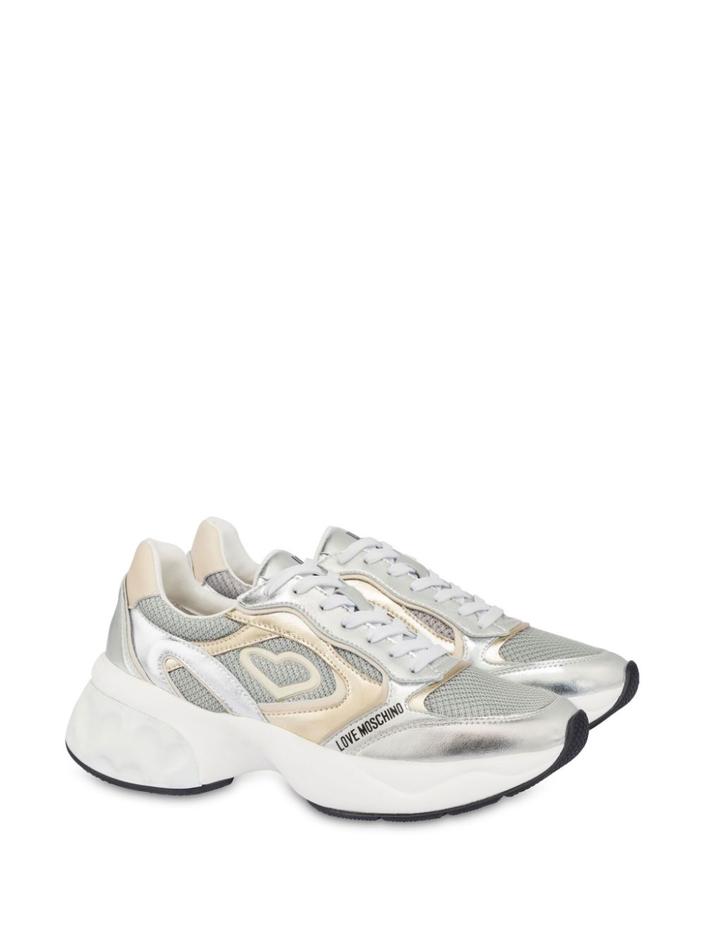 Love Moschino Sneakers met logoprint - Zilver