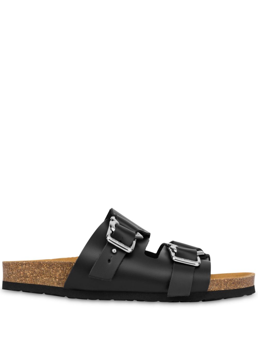 Love Moschino leather slides Black