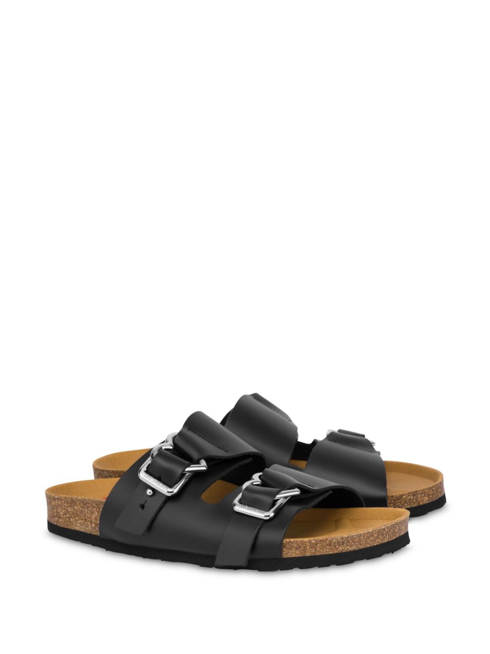 Love Moschino leather slides Black