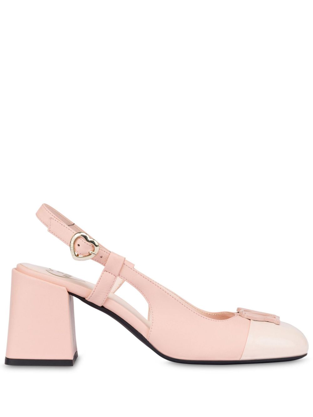 Love Moschino logo-plaque leather pumps Pink