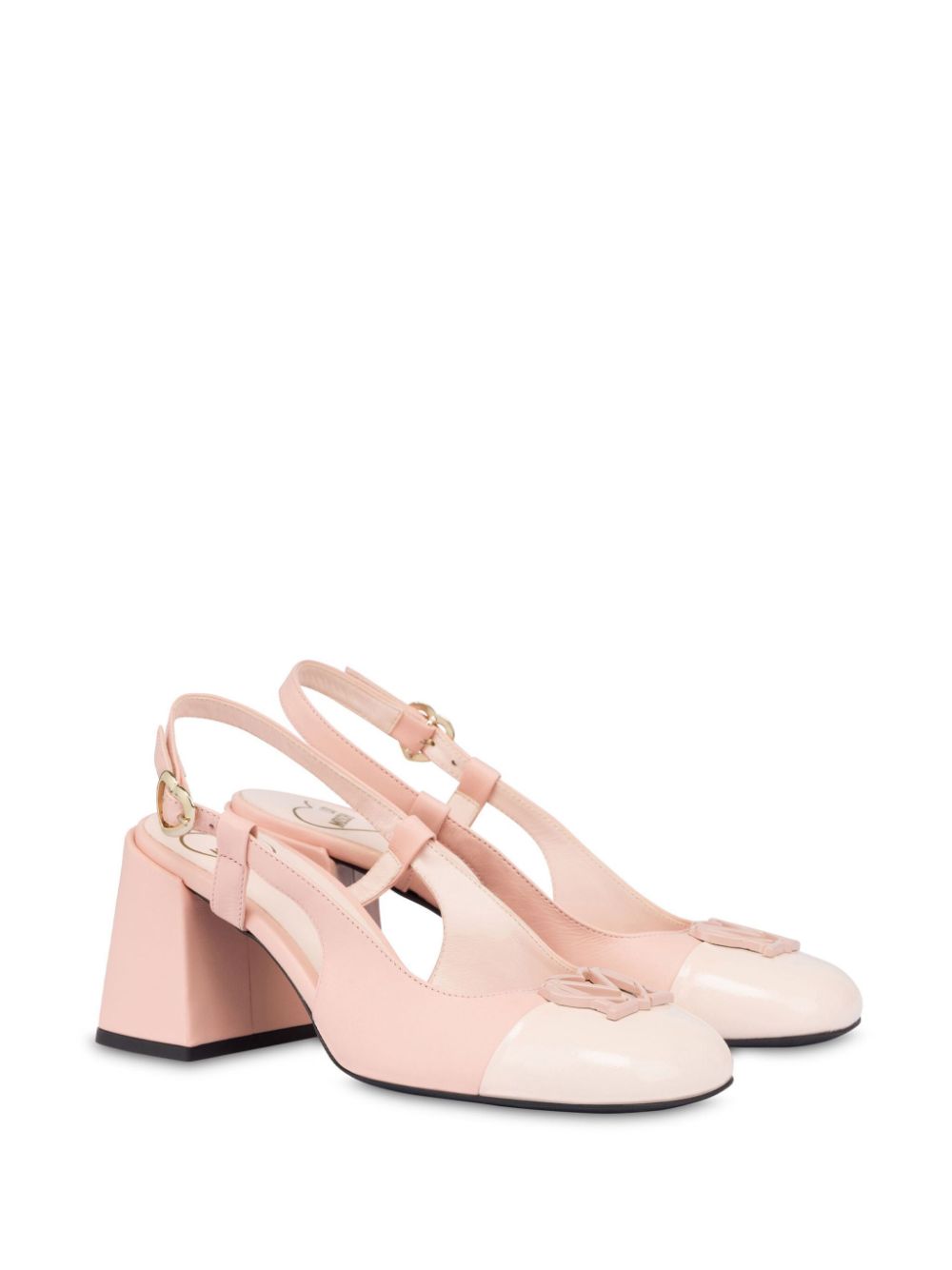 Love Moschino Leren pumps met logoplakkaat - Roze