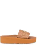 Love Moschino quilted leather slides - Brown