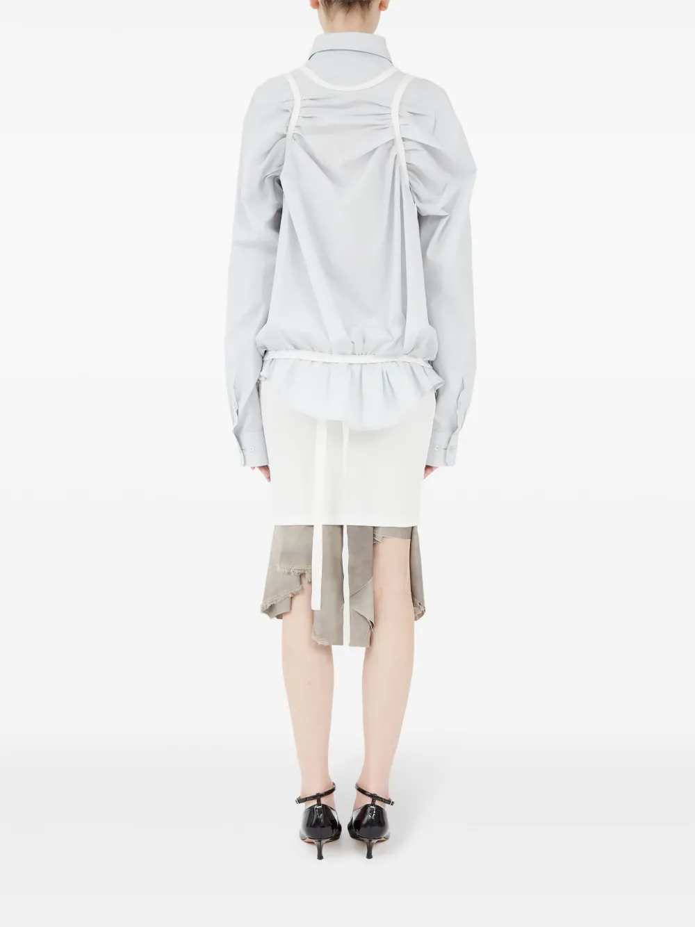 Maison Margiela Four katoenen-shirt met gestikt logo Blauw
