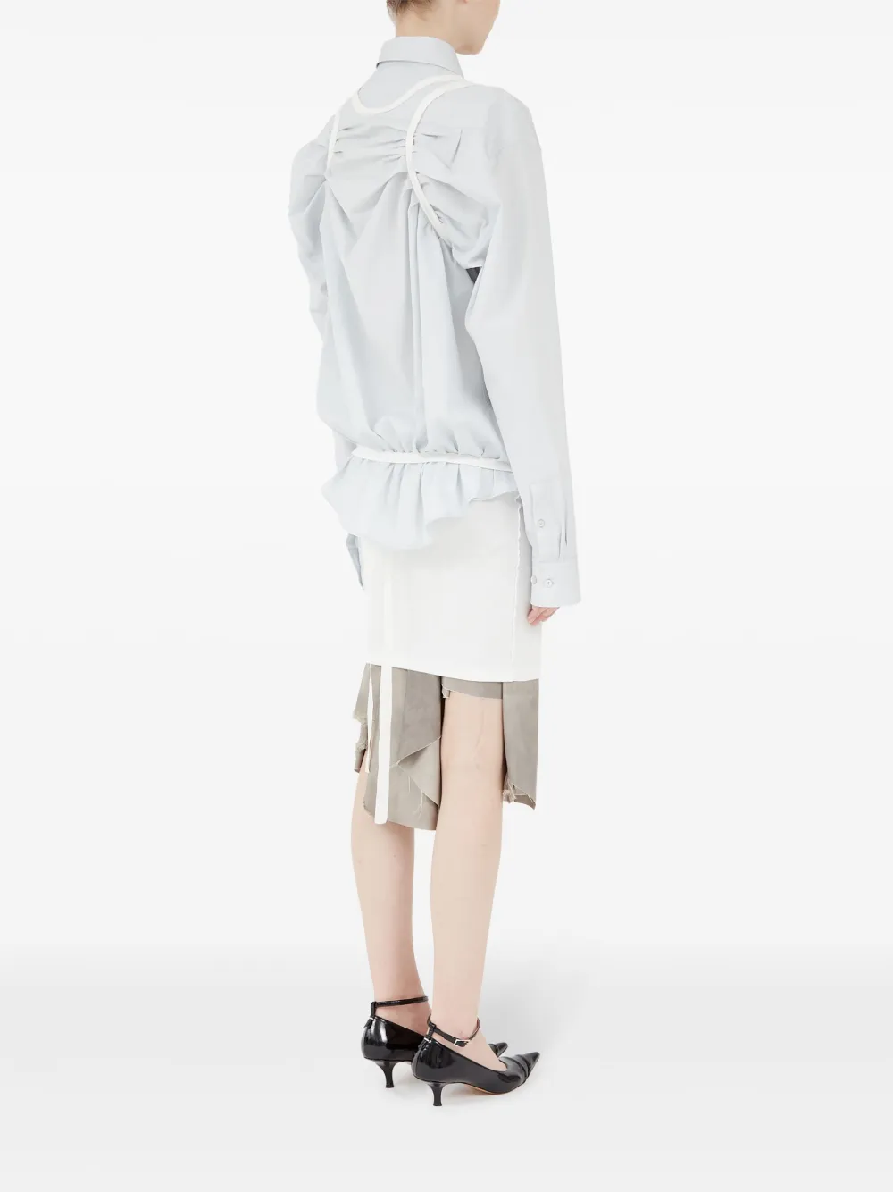 Maison Margiela Four katoenen-shirt met gestikt logo Blauw