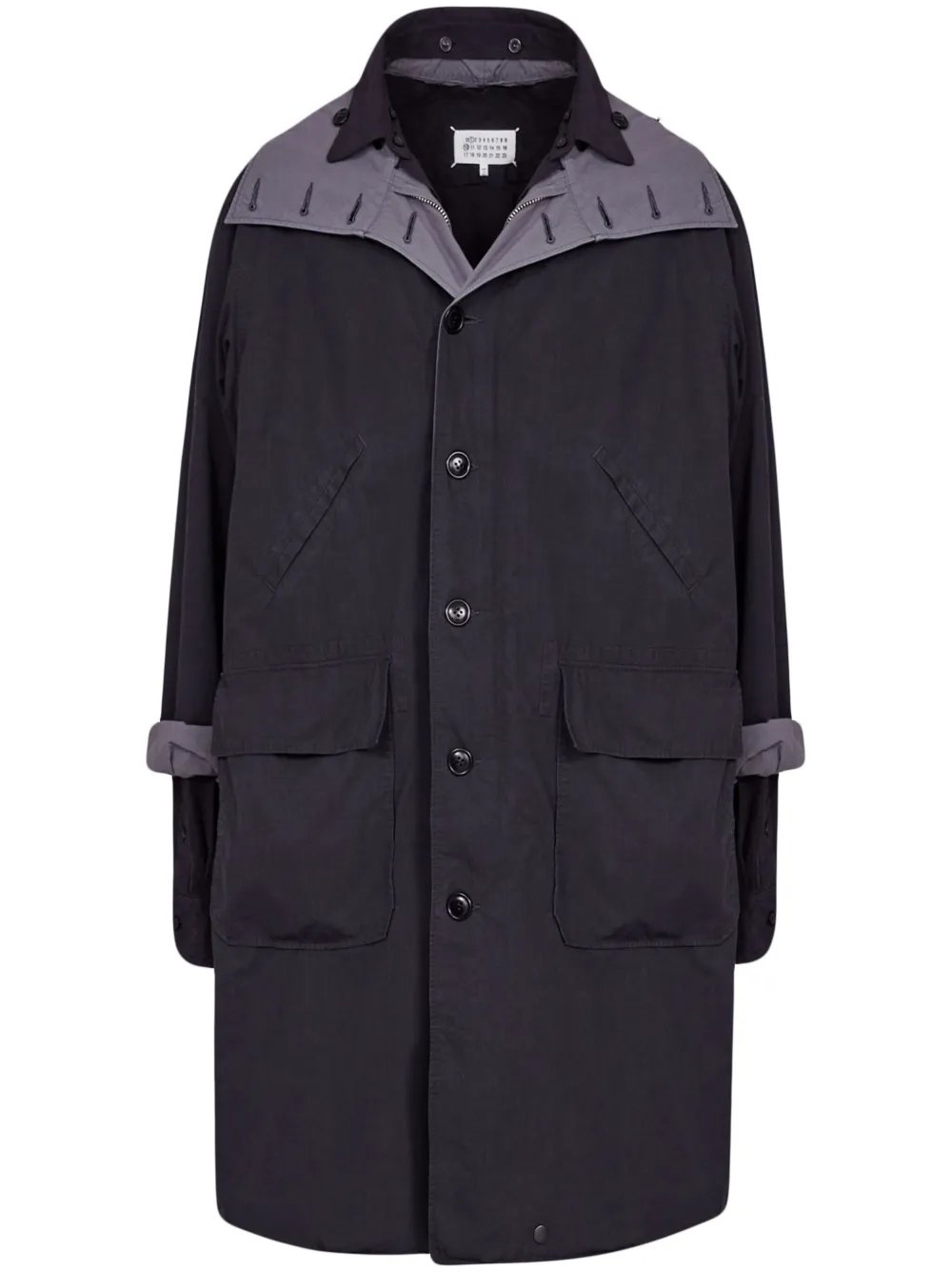 Maison Margiela フーデッド コート - ブラック Maison Margiela フーデッド コート - ブラック