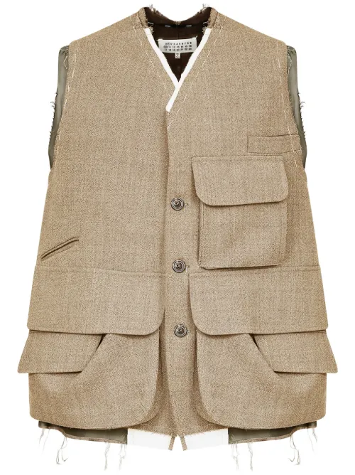 Gilet en laine à poches cargo - Maison Margiela - Modalova