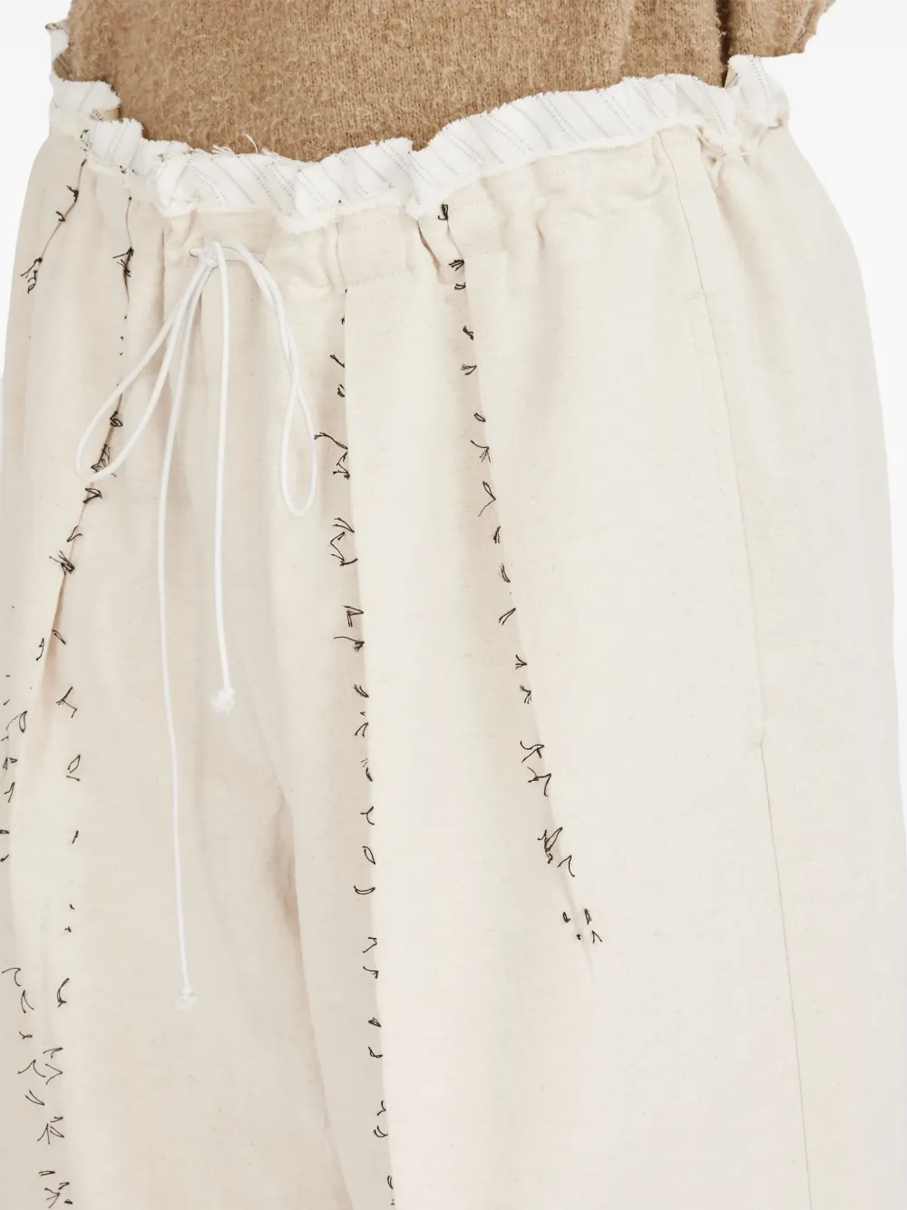 Maison Margiela cotton-linen Pants | White | FARFETCH