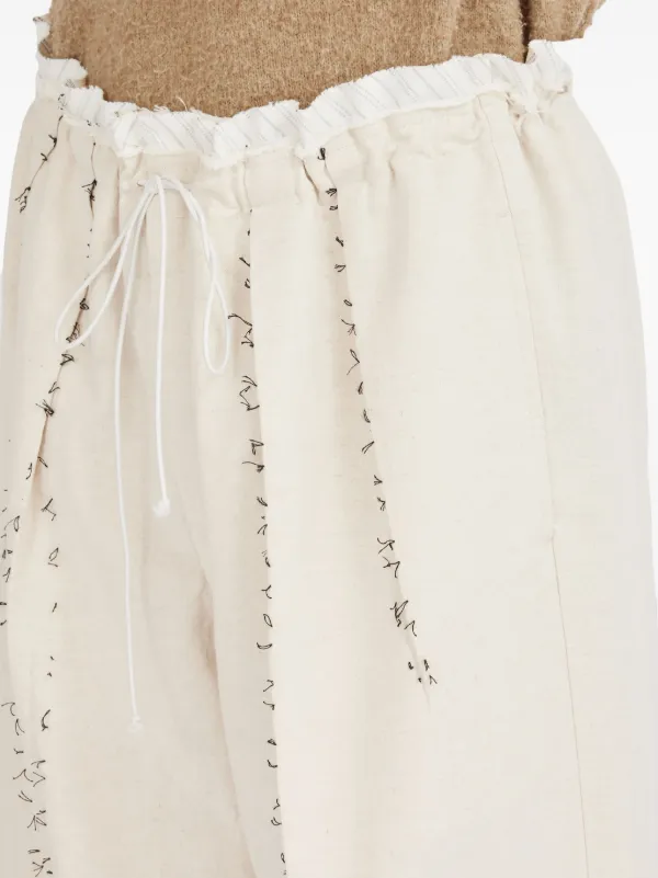 【高価値】 ホワイト | パンツ コットンリネン Margiela Maison | JP FARFETCH パンツ