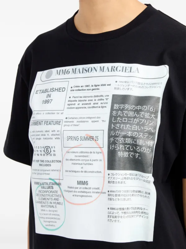MM6 Maison Margiela text-print T-shirt | Black | FARFETCH