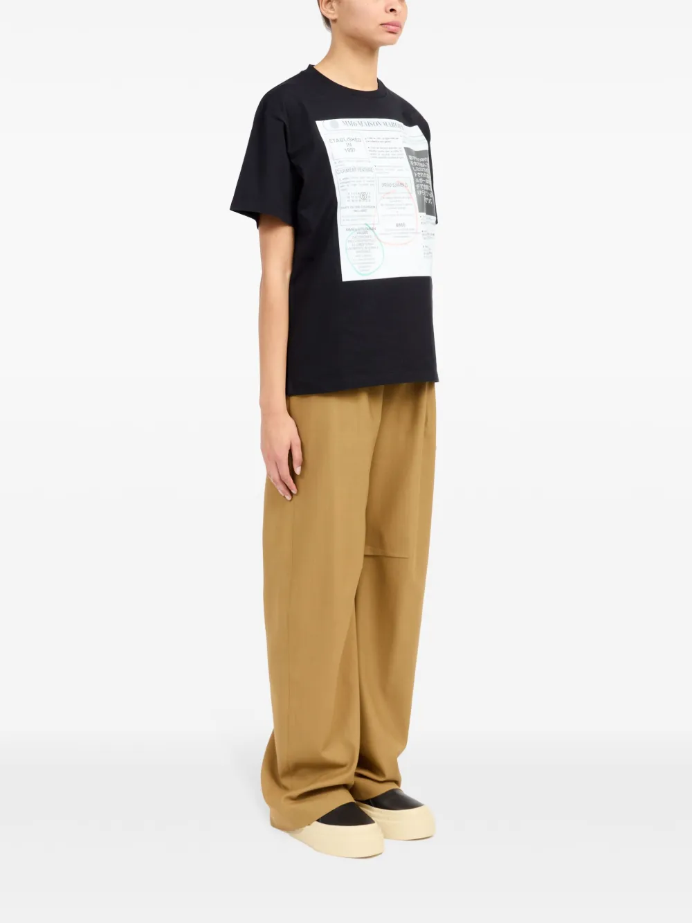 MM6 Maison Margiela T-shirt met print Zwart