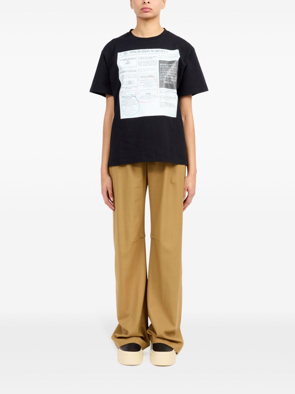 MM6 Maison Margiela T-shirt met print Zwart