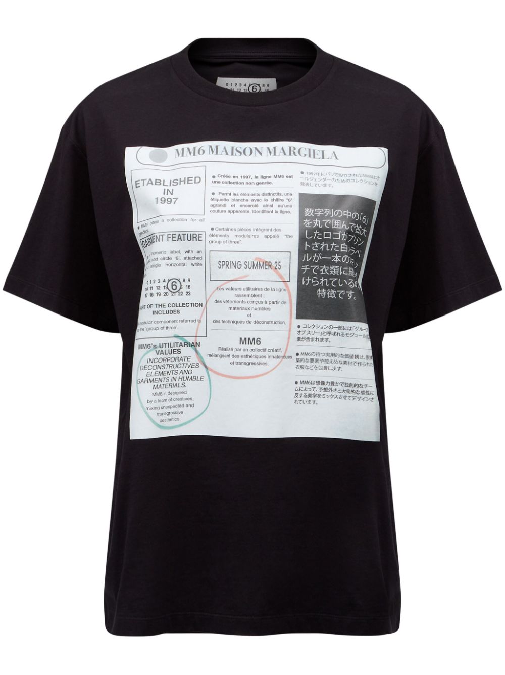 MM6 Maison Margiela T-shirt met print Zwart