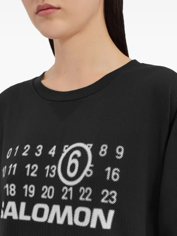 MM6 Maison Margiela X Salomon x Salomon ロゴ Tシャツ | ブラック