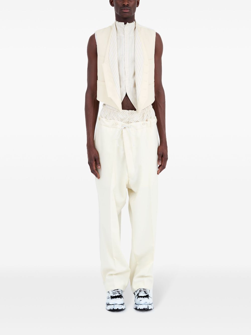 Maison Margiela striped-panel waistcoat - Neutrals