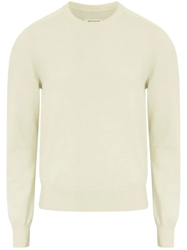 【送料&関税込】Maison Margiela Ivory Wool Sweater MAISON MARGIELA Distressed Cable knit Sweater Ivory cream