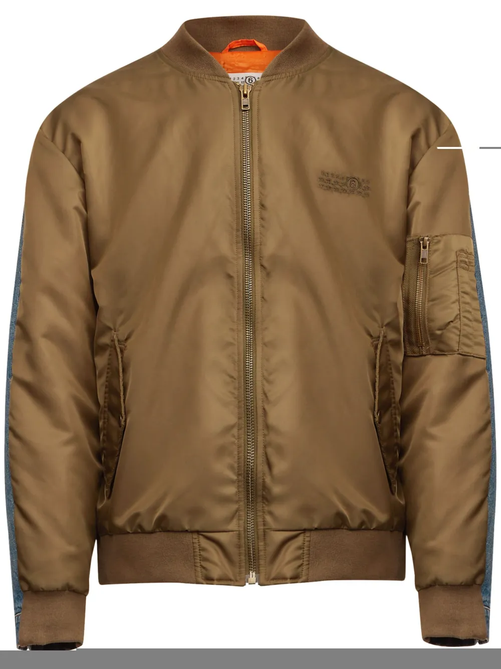 Mm6 Maison Margiela Numbers-motif Bomber Jacket In Brown