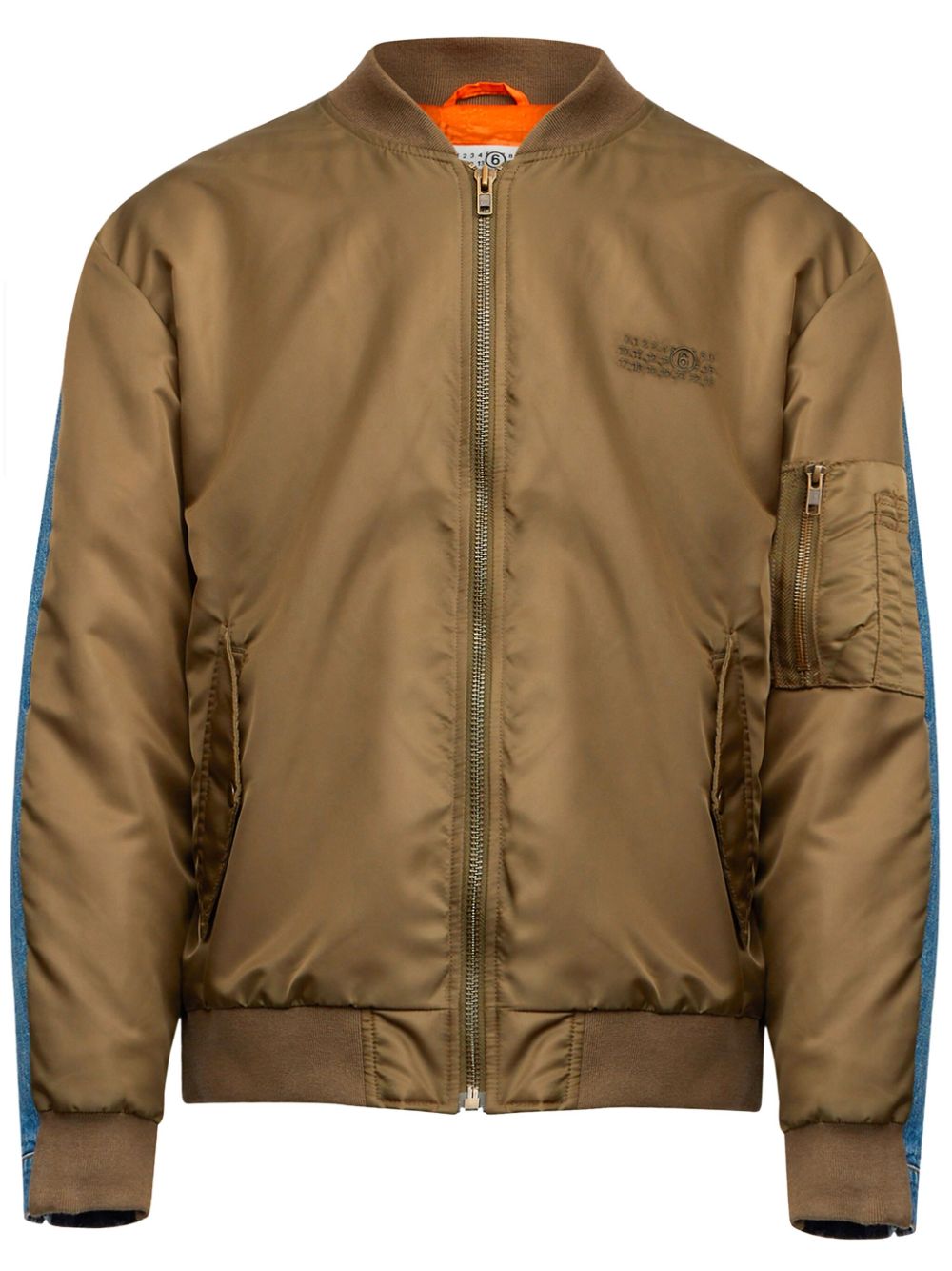 MM6 Maison Margiela numbers-motif bomber jacket - Brown