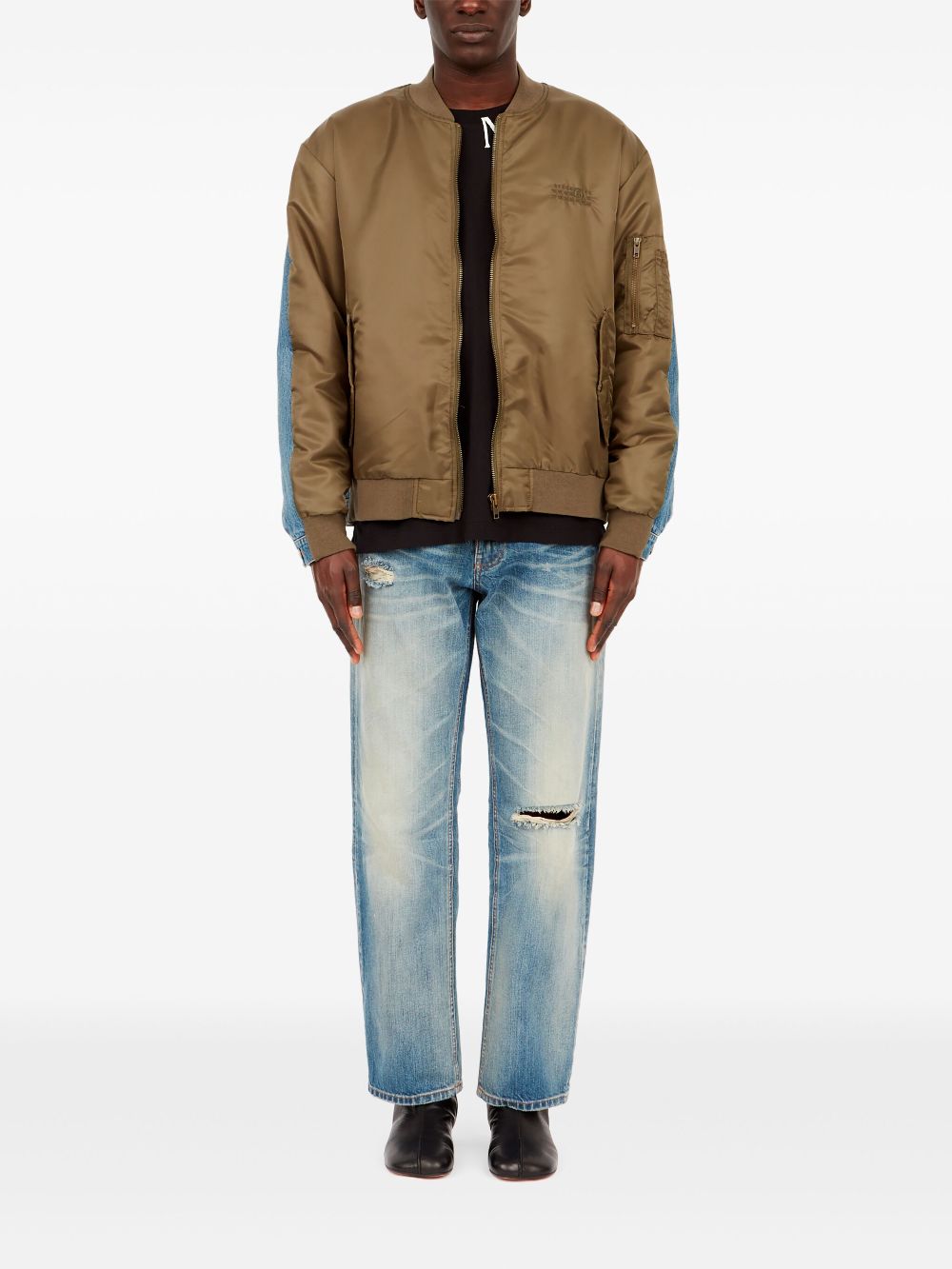 MM6 Maison Margiela numbers-motif bomber jacket - Brown