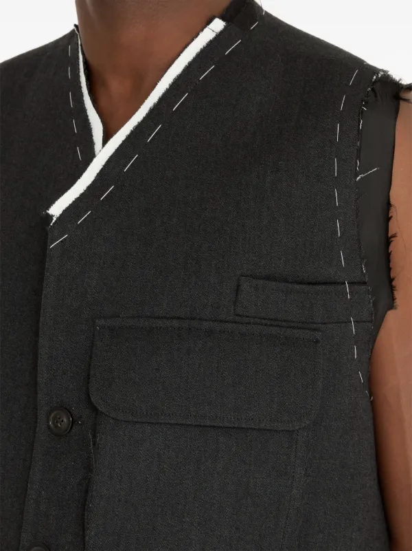 Maison Margiela Cargo Wool Vest Grey FARFETCH IN