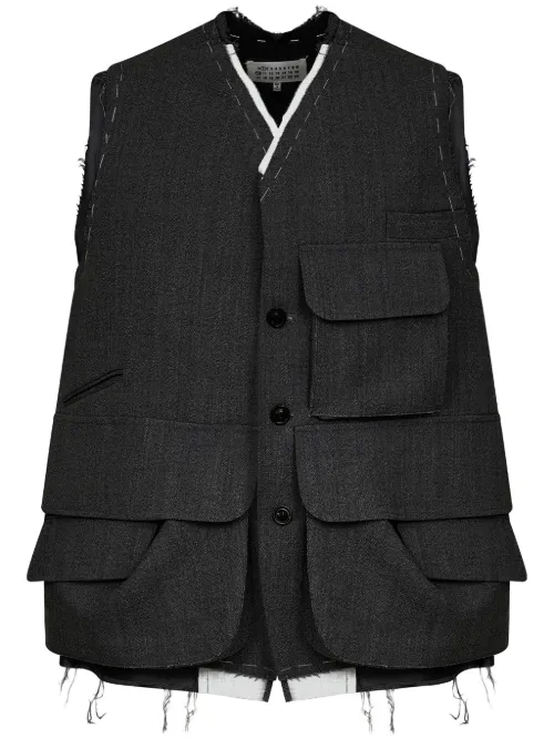 Gilet en laine à poches cargo - Maison Margiela - Modalova