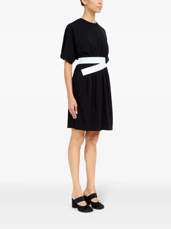 maison margiela t shirt dress MM6 Maison Margiela Belted Cotton T-shirt Dress | Black