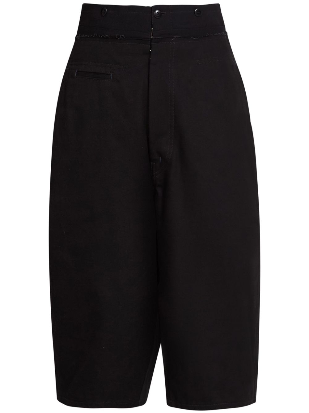 Maison Margiela raw-edge drop-crotch shorts – Black