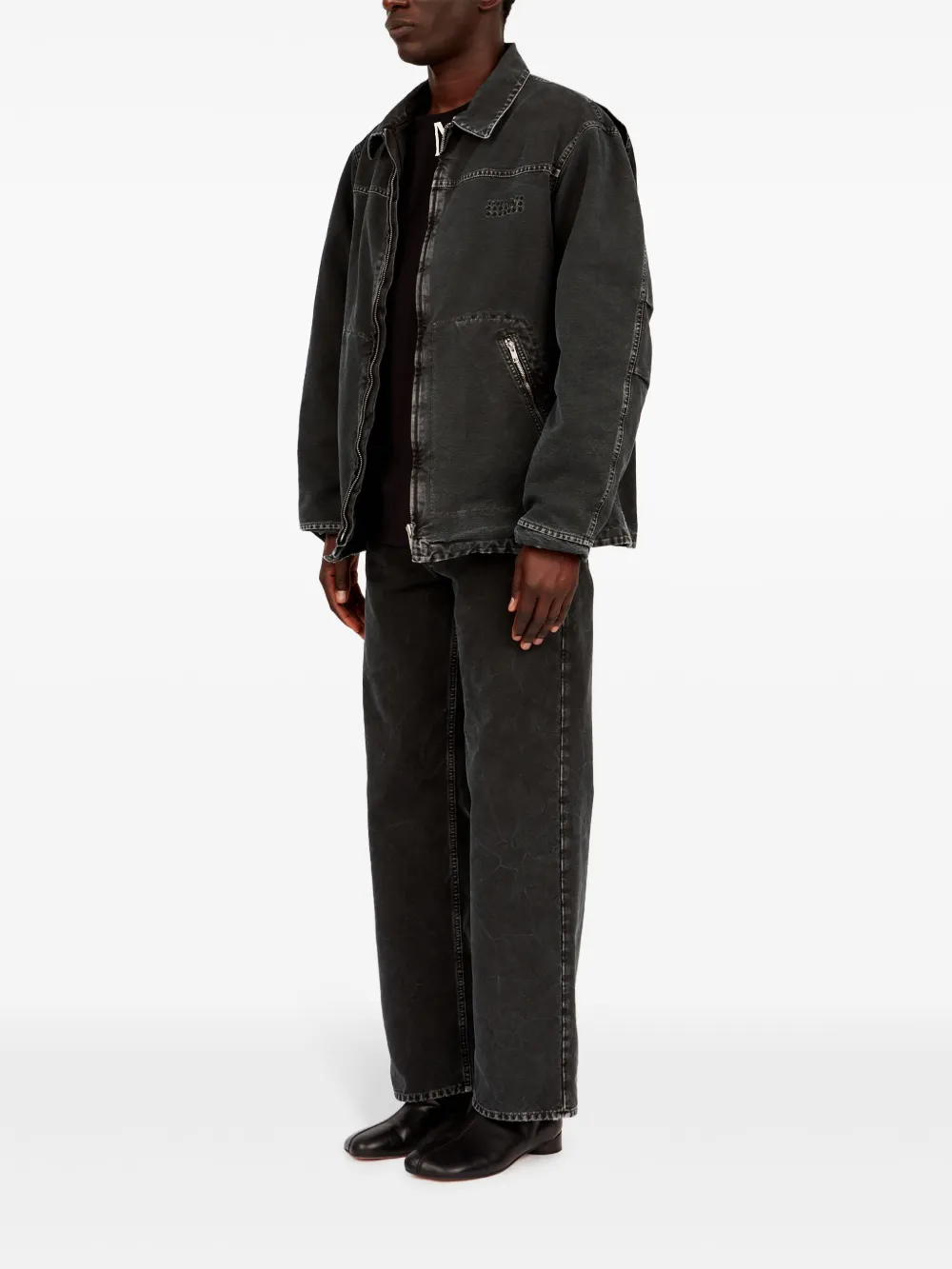 MM6 Maison Margiela numbers-motif Denim Jacket | Black | FARFETCH