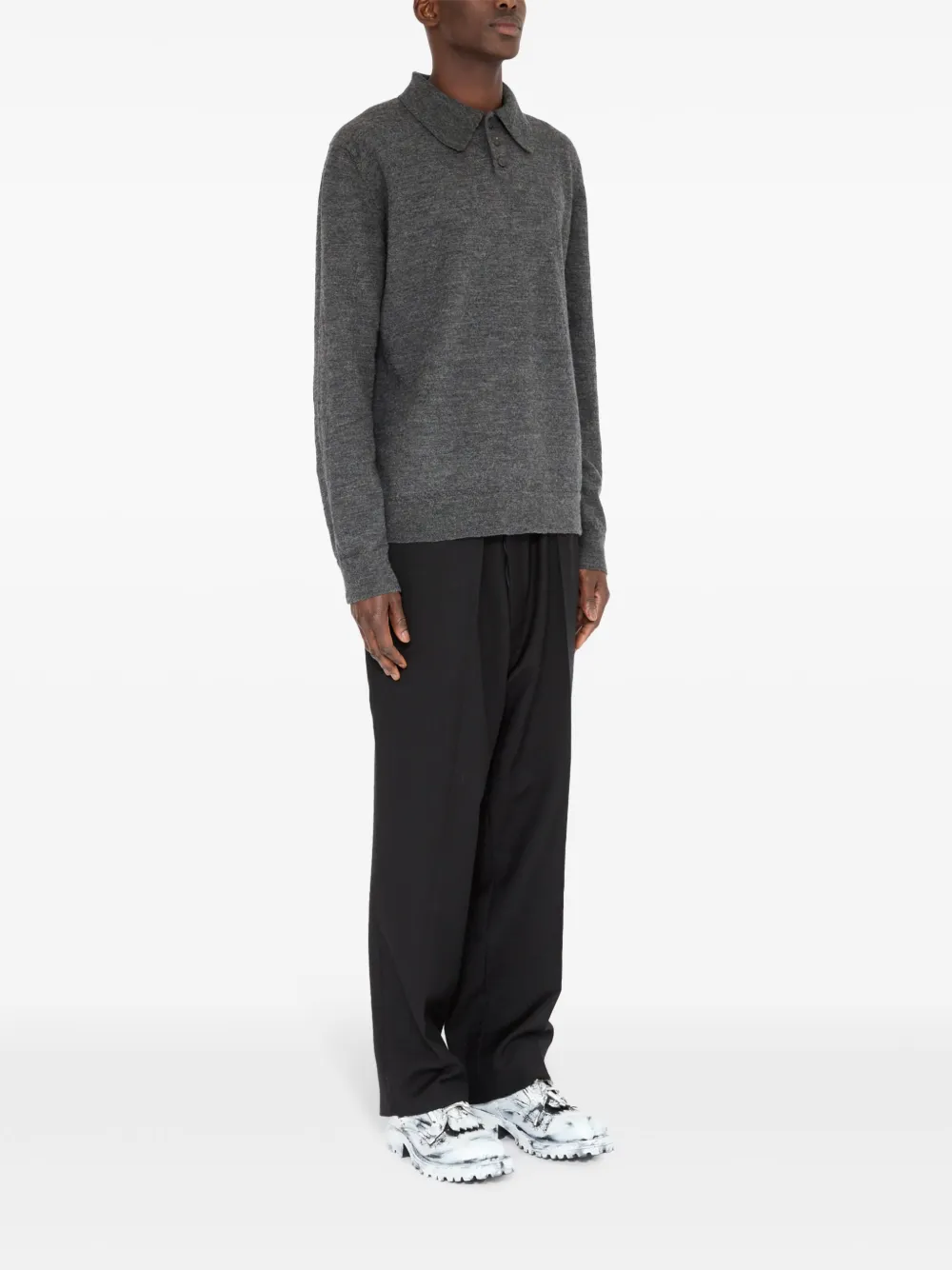 Maison Margiela Wollen poloshirt Grijs