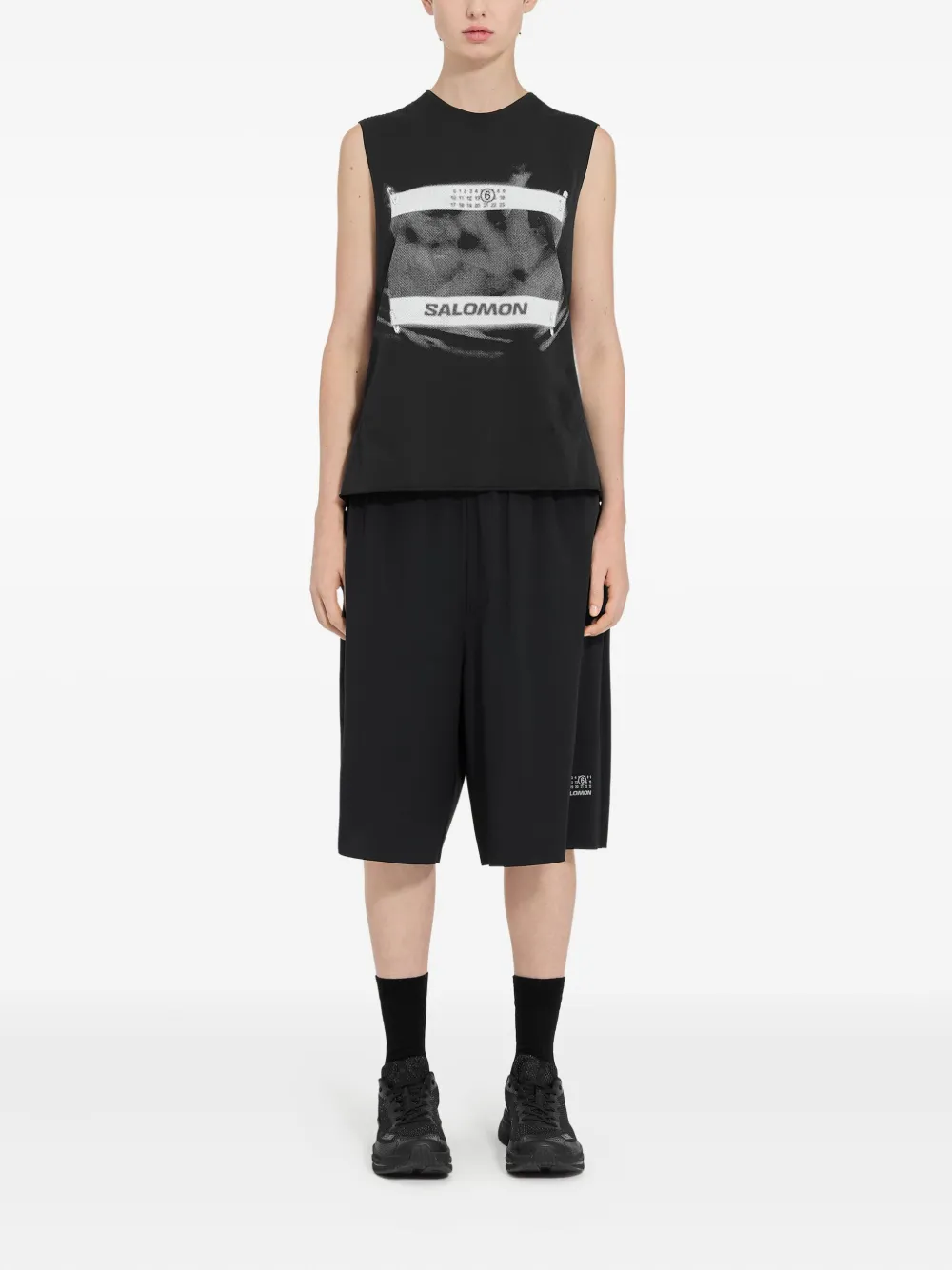 Shop Mm6 Maison Margiela X Salomon Logo-print Tank Top In Black