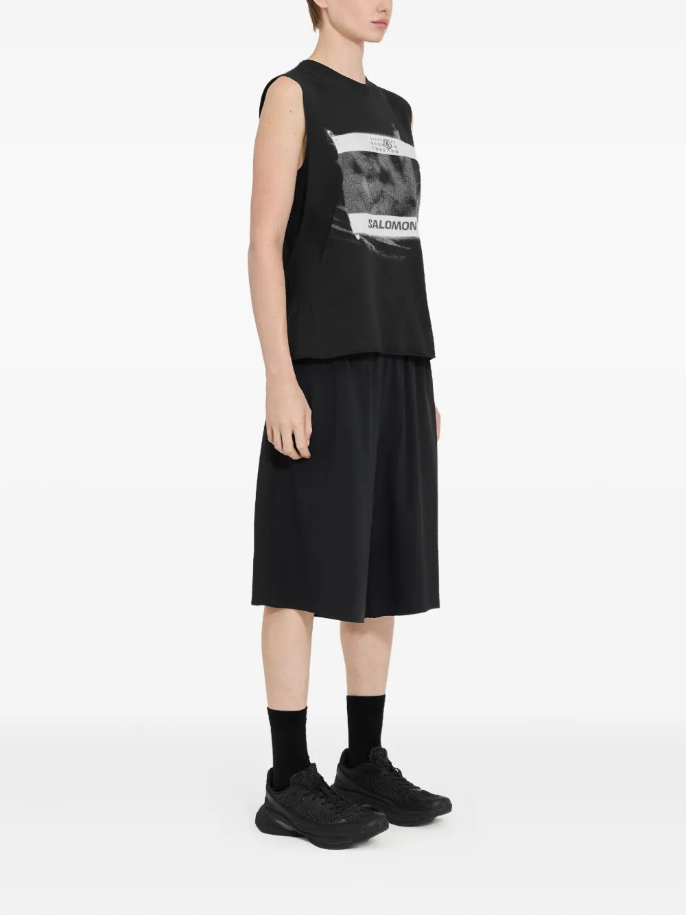 Shop Mm6 Maison Margiela X Salomon Logo-print Tank Top In Black