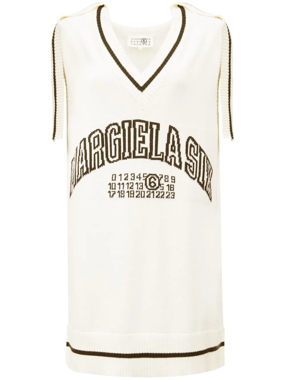MM6 Maison Margiela ロゴジャカード ニットドレス - ホワイト MM6 Maison Margiela ロゴジャカード ニットドレス - ホワイト