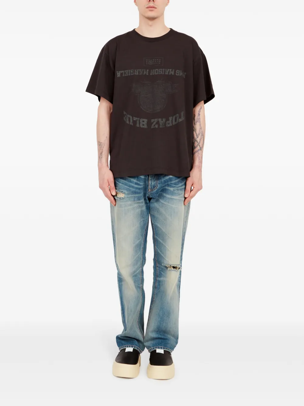 MM6 Maison Margiela T-shirt met logoprint - Zwart