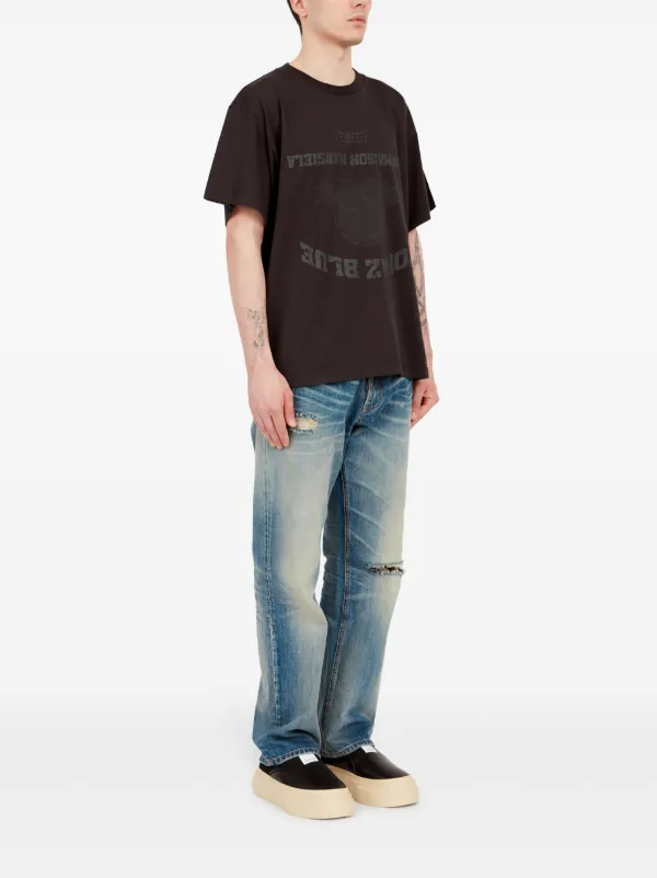 MM6 Maison Margiela logo-print T-shirt | Black | FARFETCH
