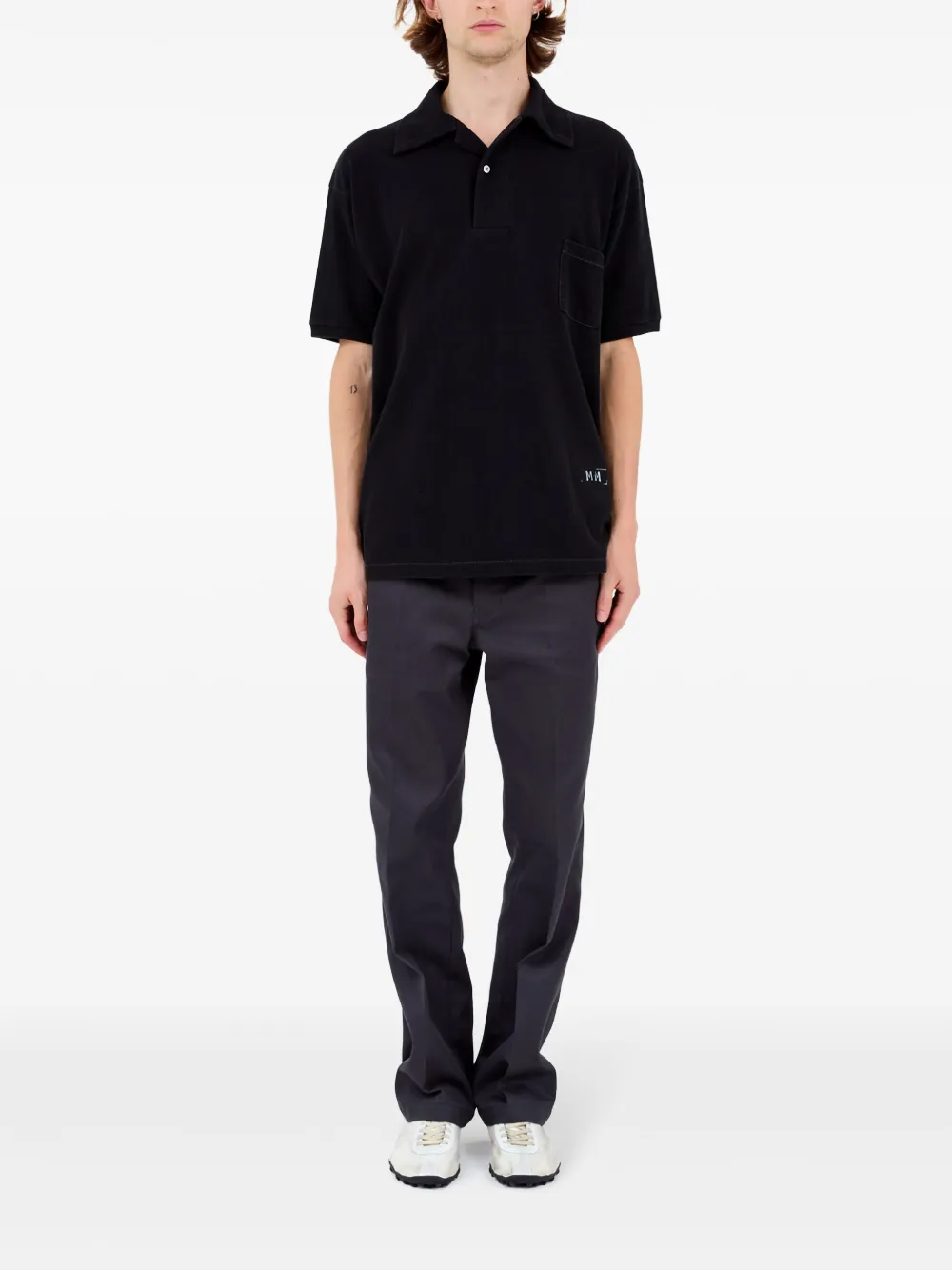 maisonmargiela Maison Margiela Poloshirt met logoprint - Zwart