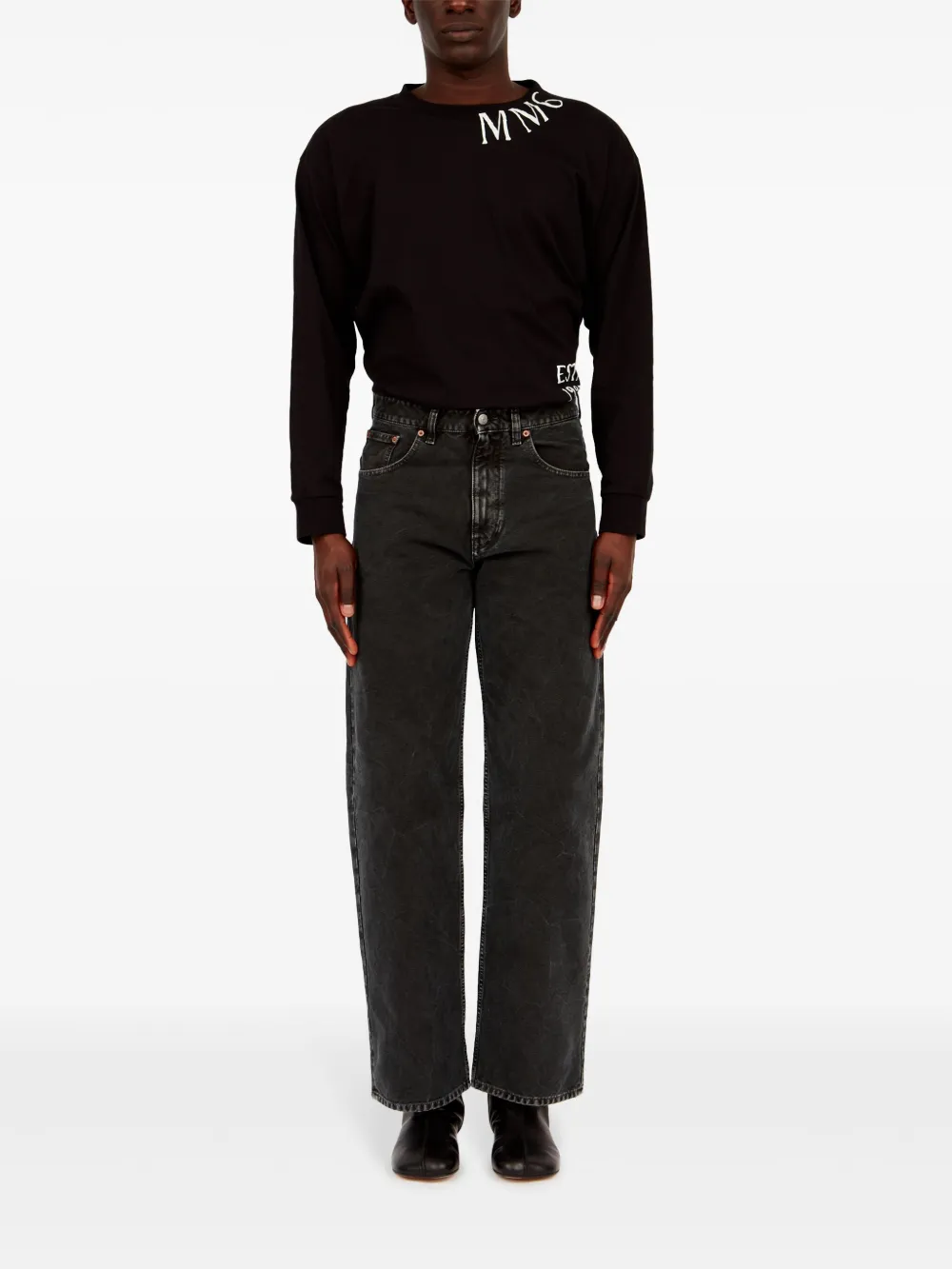 mm6maisonmargiela MM6 Maison Margiela Jeans met vijf zakken - Zwart