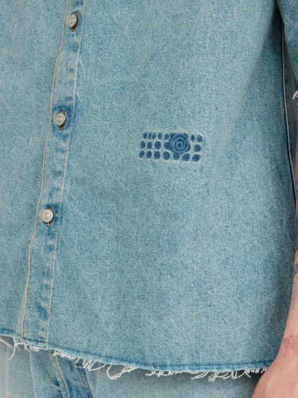 トップス MM6 Maison Margiela Cutoff Denim Top Cotton denim cropped shirt - MM6 Maison Margiela - Girls