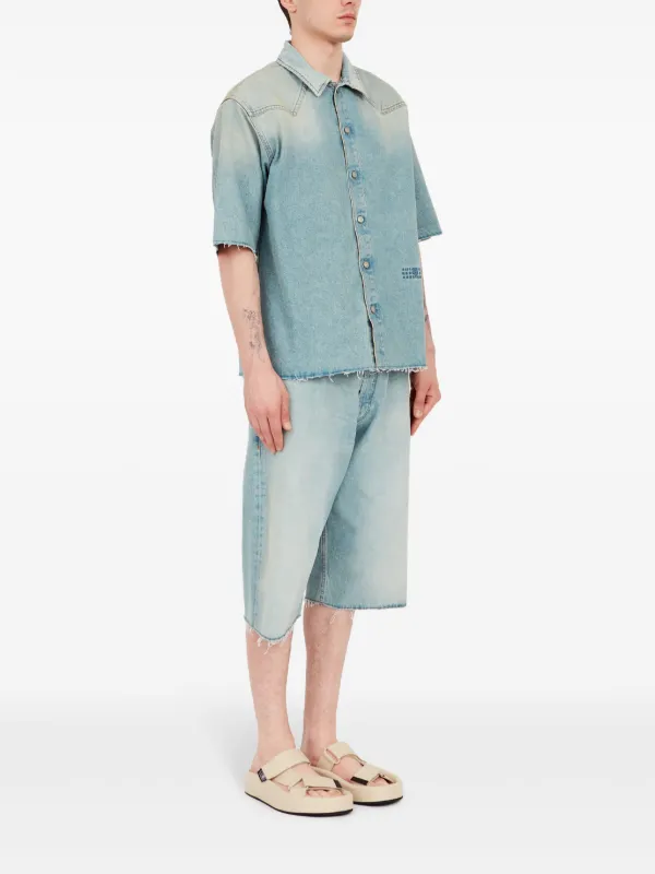 トップス MM6 Maison Margiela Cutoff Denim Top MM6 Maison Margiela Denim Shirt | Blue | FARFETCH