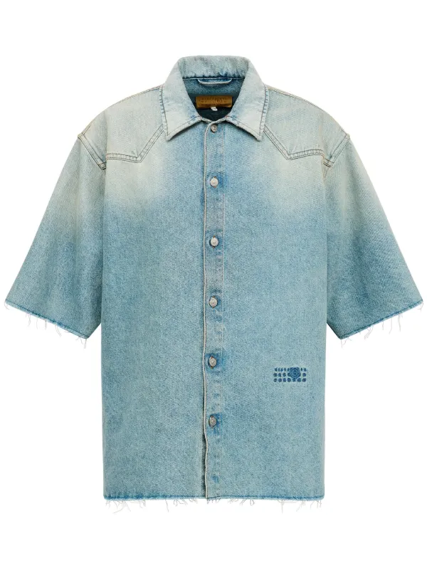 トップス MM6 Maison Margiela Cutoff Denim Top MM6 Maison Margiela Denim Shirt | Blue | FARFETCH