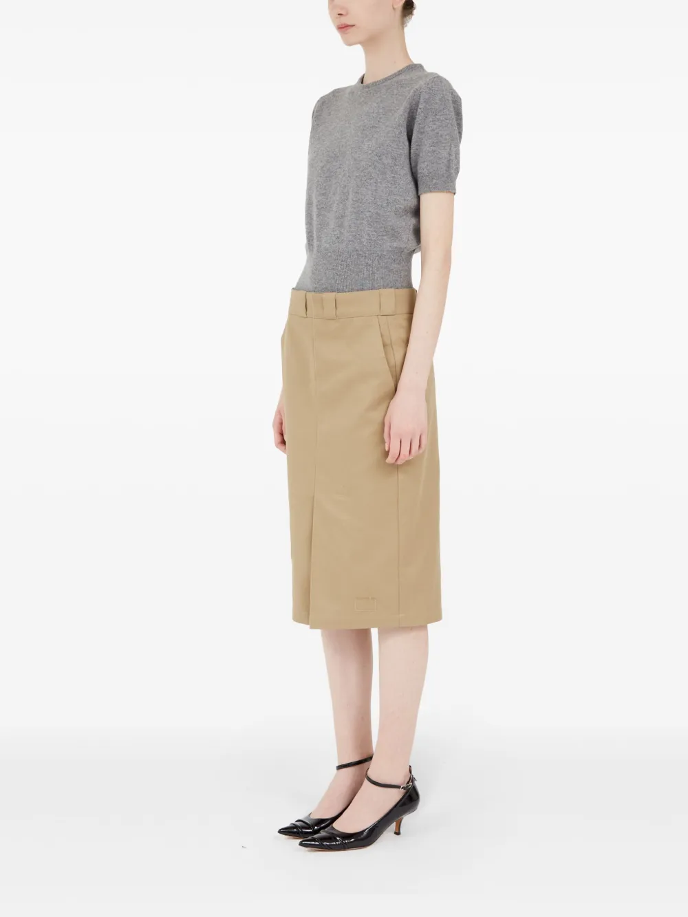 【関税&送料込】Maison Margiela Midi Skirt Maison Margiela high-rise Midi Skirt | Neutrals | FARFETCH