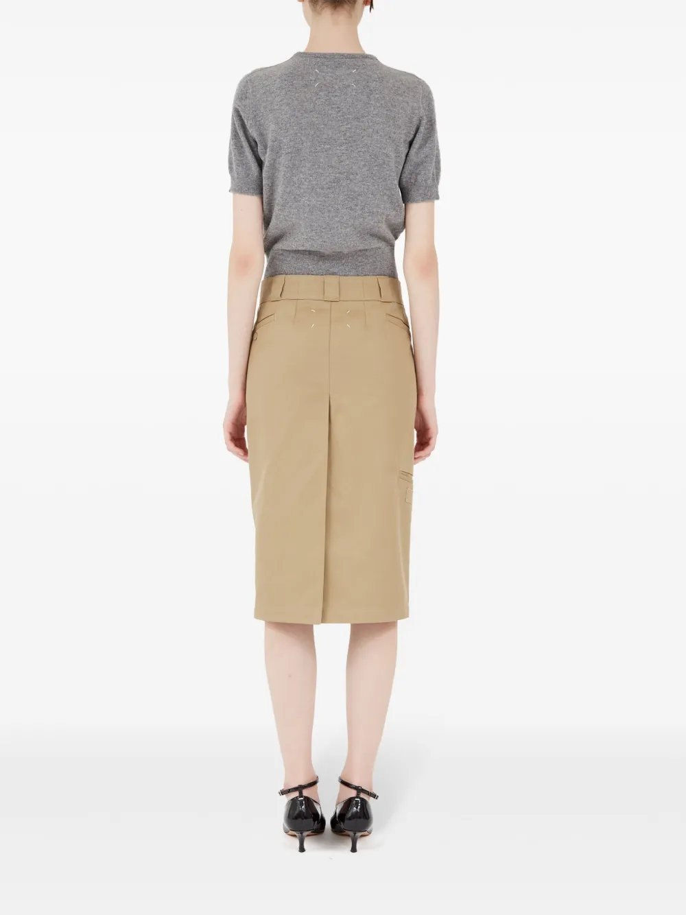 Maison Margiela High waist midi-rok Beige