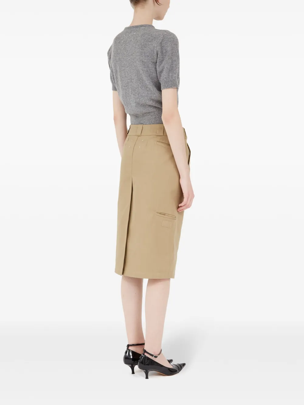 Maison Margiela High waist midi-rok Beige