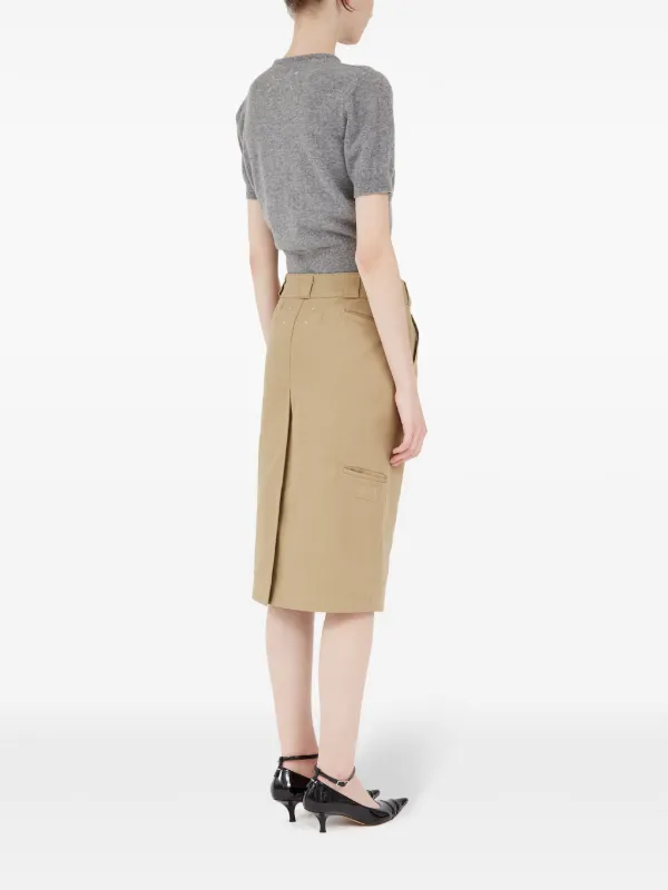 【関税＆送料込み】Maison Margiela High Midi Skirt Maison Margiela high-rise Midi Skirt | Neutrals | FARFETCH