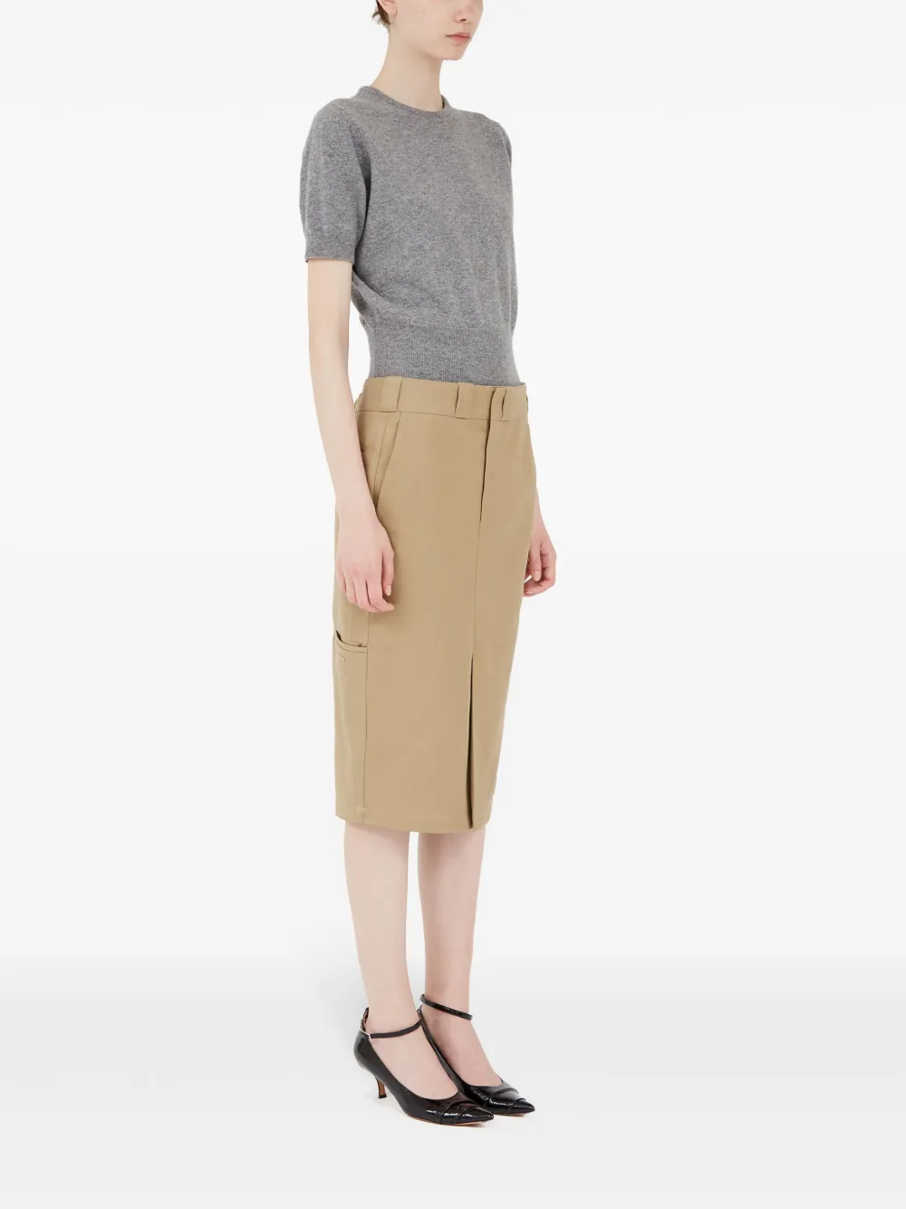 Maison Margiela High waist midi-rok Beige